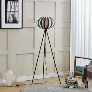 Lindby Tamira álló lámpa rattan 150 cm fekete kép