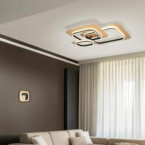 LED mennyezeti világítás Lugo arany-fekete 74x74cm kép