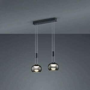 Madison LED-es függőlámpa, fényerőszabályzó, 2 lámpás, fekete kép