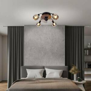 Mennyezeti ventilátor Fumoso, 4 E14 füstüveg lámpa kép