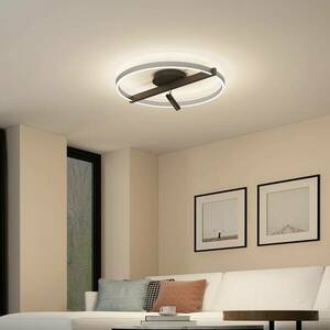 Lucande Matwei LED mennyezeti lámpa gyűrű, nikkel kép