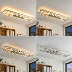 Lucande Kadira LED mennyezeti lámpa, 120cm, nikkel kép