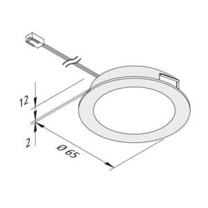 LED bútorok szerelési fény FAR 58, acél, 3W, 4000K kép