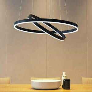 Arcchio Albiona LED függő lámpa, fekete, 2 gyűrű kép