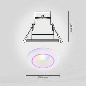 Calex Smart Halo beépített downlight CCT RGB fehér kép