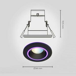 Calex Smart Halo downlight CCT RGB fekete kép