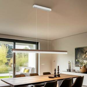 Quitani Keijo LED-es függesztett lámpa, nikkel/dió, 143 cm kép