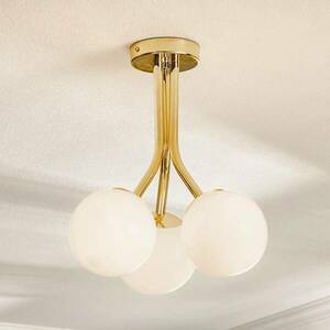 Selva mennyezeti lámpa három üveggömbbel, arany kép