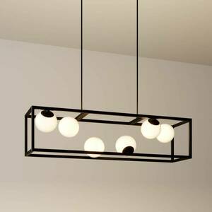 Lindby függőlámpa Utopia, 6 lámpás, üveg, vas, 80 cm kép