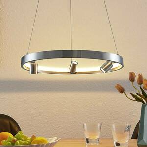 Lucande Paliva LED függő lámpa, 48 cm, nikkel kép