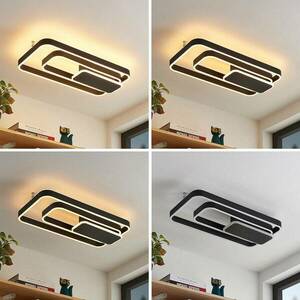 Lucande Kadira LED mennyezeti lámpa, 60 cm, fekete kép