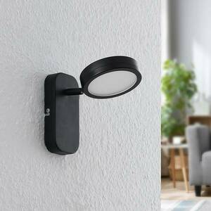 Lindby reflektor Vesim, fekete, 1 lámpás, 15 cm magas, vas, 1 db kép