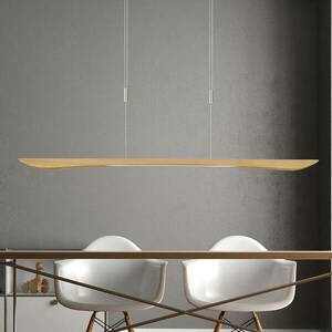 Quitani Hiba LED-es függőlámpa, natúr tölgyfa, hossza 148 cm kép