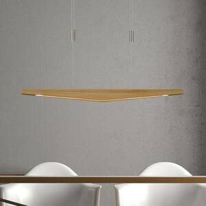 Quitani LED-es függőlámpa Dila, natúr tölgyfa, hossza 88 cm kép