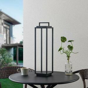 Lucande LED kültéri lámpa Elaja, fekete, újratölthető akkumulátor, USB, kép