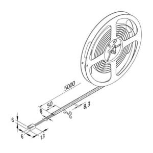 LED-csík Basic-Tape S, IP54, 2, 700K, hossza 500cm kép
