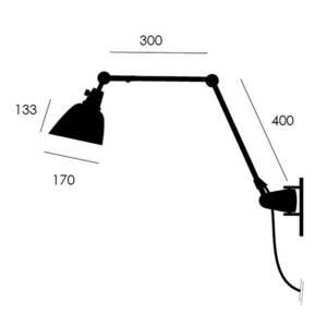 midgard moduláris TYP 505 fali lámpa 85cm fekete kép