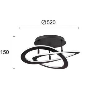 LED mennyezeti lámpa Charlie, Ø 52 cm, fekete kép