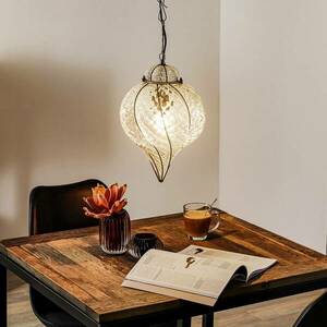 Függő lámpa Goccia szája fújt, átlátszó, 25 cm kép