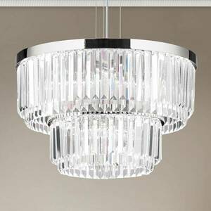 LED függő lámpa Prism, kerek, Ø 55 cm, króm kép
