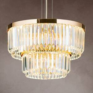 LED függő lámpa Prism, kerek, Ø 55 cm, arany kép