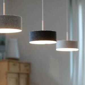 LED-es függőlámpa LARAfelt S, Ø20cm, grafit/fehér kép