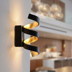 LED fali lámpa Helix, fekete-arany, 26 cm kép