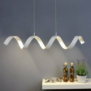 LED függő lámpa Helix, fehér-ezüst, hossza 80 cm kép