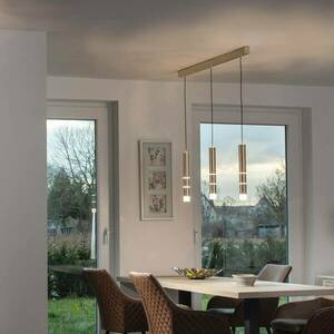 PURE Vega LED függő lámpa, három henger, sárgaréz kép