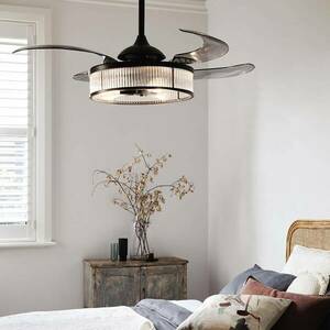 Beacon mennyezeti ventilátor fény Fanaway Corbelle fekete csendes kép