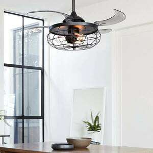 Beacon mennyezeti ventilátor fény Fanaway Industri fekete csendes kép
