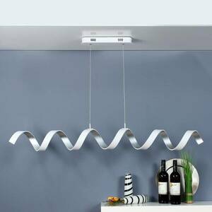 LED függő lámpa Helix, fehér-ezüst, hossza 125 cm kép