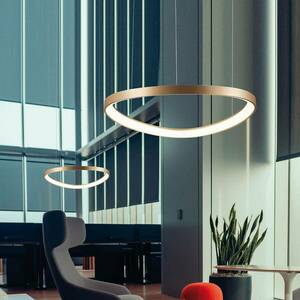 LED függő lámpa Loop, arany, Ø 60 cm kép