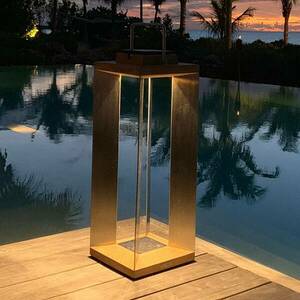 Teckinox LED napelemes lámpa, teak/acél, 65, 5cm kép