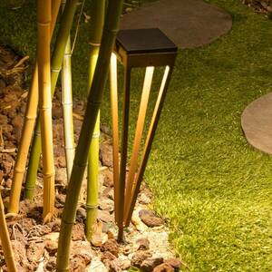 LED napelemes zseblámpa Tinka, 52 cm magas, corten kép