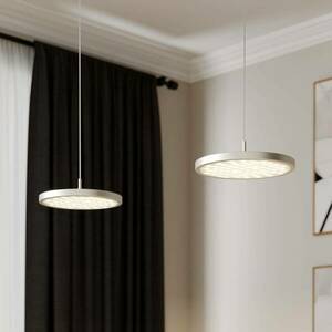 Quitani LED függőlámpa Gion, 2-lámpás, nikkel/tölgyfa kép