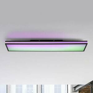 LED-es mennyezeti lámpa Mario, CCT, RGB, 100x25cm, fekete kép