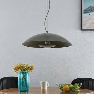 Lindby Emilienne függesztéklámpa, acél, sötétszürke, Ø 60 cm kép