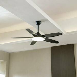 Lucande LED mennyezeti ventilátor Divian fekete DC csendes CCT kép