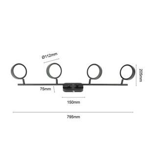 Lindby Neros reflektor, fekete, 4 lámpás, 79, 5 cm, CCT, vas, vasaló kép