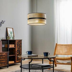 Duo függőlámpa, rattan, Ø 40 cm, bézs/fekete kép