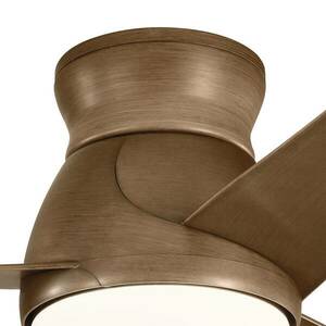 LED mennyezeti ventilátor Eris, IP44, diófa kép