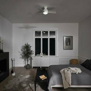 LED mennyezeti ventilátor Sola, IP23 fehér matt kép
