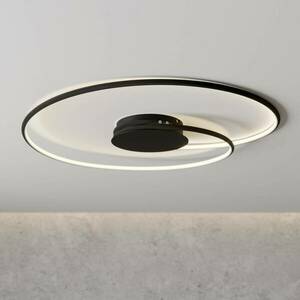 Lindby LED mennyezeti lámpa Joline, fekete, 70 cm, fém kép