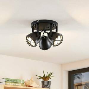 Lindby Biona LED mennyezeti spotlámpa arany gyűrűvel, 3 lámpával, Ø 22 cm kép