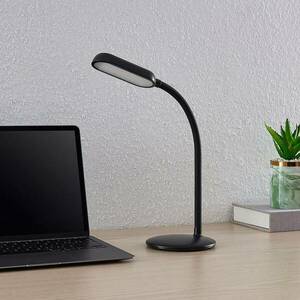 Prios LED-es újratölthető asztali lámpa Opira, fekete, USB, érintéses kép