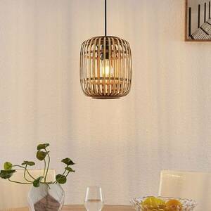Lindby Canyana függőlámpa, natúr, rattan, Ø 22 cm kép