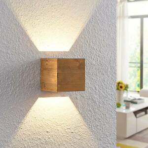 Lindby Benicio fa LED fali lámpa, szögletes, 11 cm kép