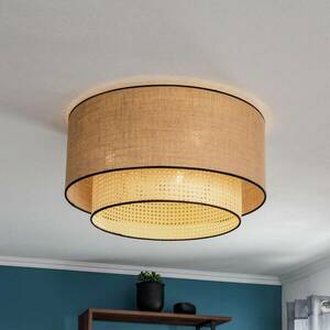 Mennyezeti lámpa Big Boho, rattan, bézs/fekete kép
