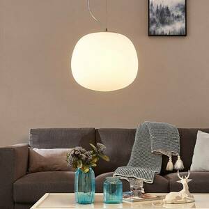 Ginevra üveg függő lámpa, kerek, fehér, 38 cm kép